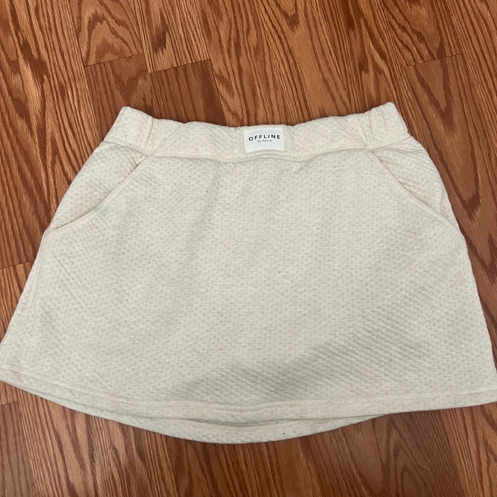 Aerie Cream Skater Skirt